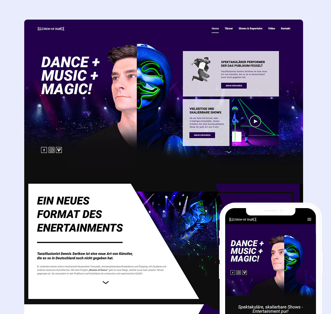 Webdesign – Illusion of Dance